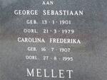 MELLETT George Sebastiaan 1901-1979 & Carolina Frederika 1907-1995