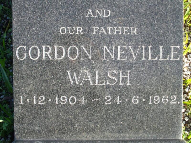 WALSH Gordon Neville 1904-1962