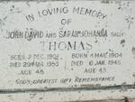 THOMAS John David 1904-1953 & Sarah Johanna 1904-1948