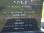 VIVIER Frank John 1892-1975 & Grieta BUHR 1901-1996