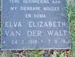 WALT Elva Elizabeth, van der 1919-19?1