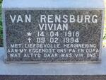 RENSBURG Vivian, van 1918-1994