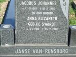 RENSBURG Jacobus Johannes, Janse van 1915-1995 & Anna Elizabeth DE SWARDT 1918-1998