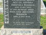 RUSSOUW Nicolaas Johannes -1956 & Aletta Johanna Dorothea -1953