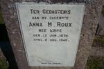 ROUX Anna M., le nee KRIGE 1874-1940