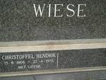 WIESE Christoffel Hendrik 1906-1970