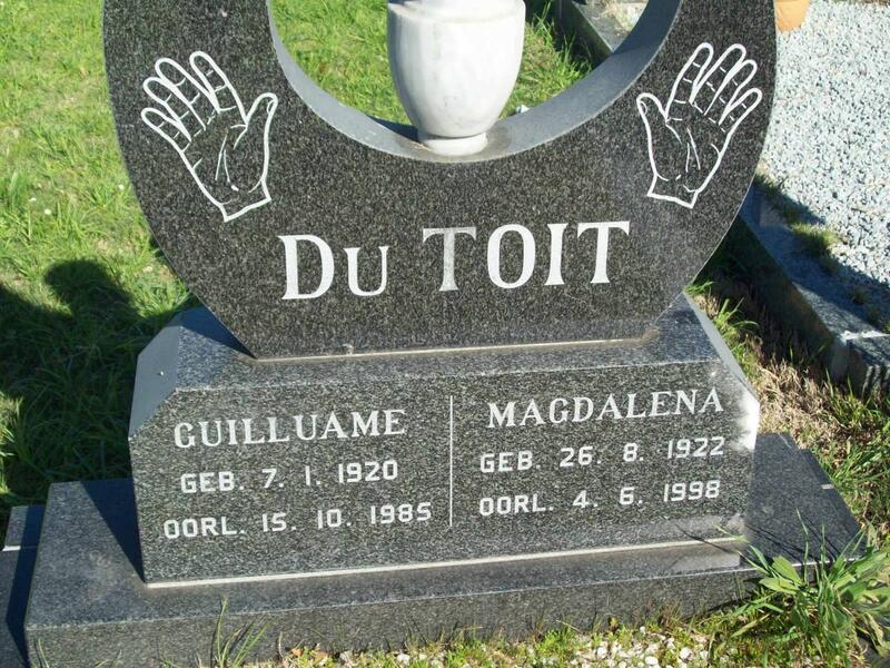 TOIT Guilluame, du 1920-1985 & Magdalena 1922-1998