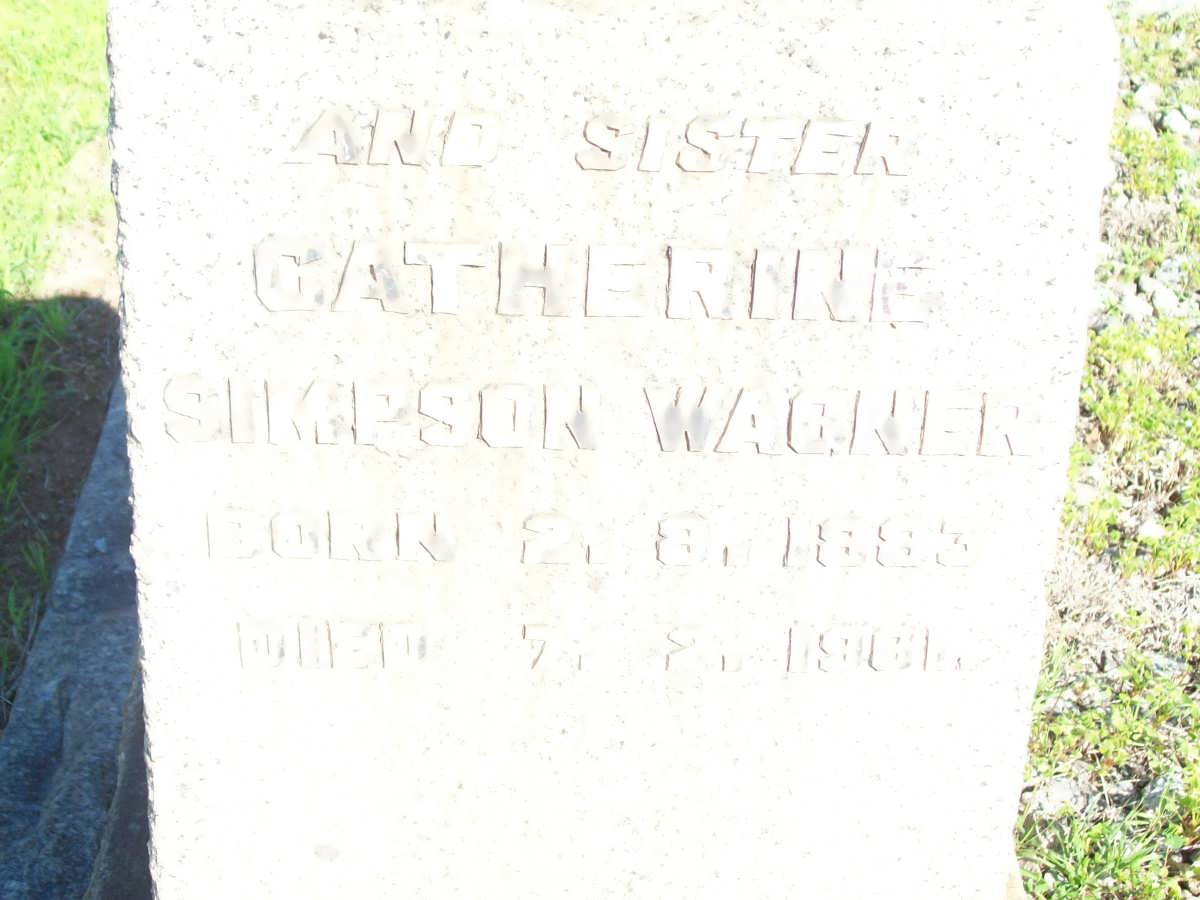 WAGNER Catherine Simpson 1883-1961