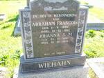 WIEHAHN Abraham Francois 1886-1961 & Johanna S.M. 1890-1976