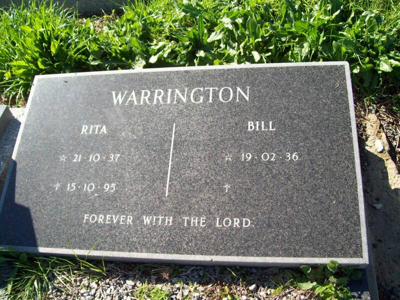 WARRINGTON Bill 1936- & Rita 1937-1995