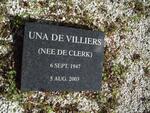 VILLIERS Una, de nee de CLERK 1947-2003