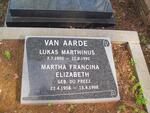 AARDE Lukas Marthinus, van 1902-1992 & Martha Francina Elizabeth DU PREEZ 1908-1998