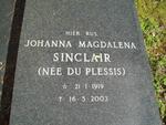 SINCLAIR Johanna Magdalena nee DU PLESSIS 1919-2003