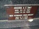 ENGELBRECHT Nico Hermanus 1948-1992 & Johanna A.C. SMIT 1921-1989