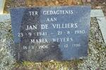 VILLIERS Jan, de 1941-1980 & Maria WEYERS 1906-1996
