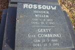 ROSSOUW Hendrik Willem 1905-1990 & Gerty COMBRINK 1899-1992