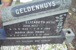 GELDENHUYS Elizabeth nee NEL 1939-1984 :: PRINS Maria 1943-2000