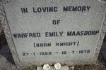 MAASDORP Winifred Emily nee KNIGHT 1888-1979