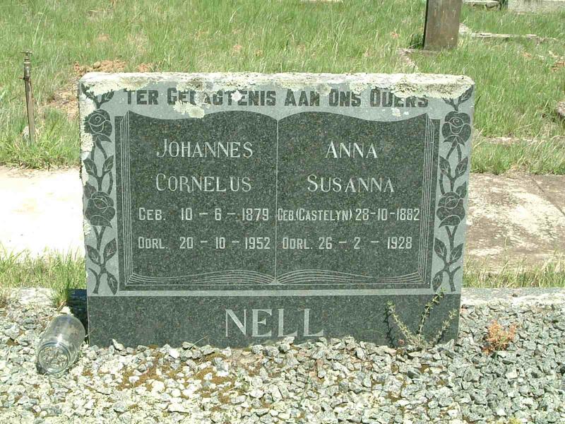 NELL Johannes Cornelus 1879-1952 & Anna Susanna CASTELYN 1882-1928