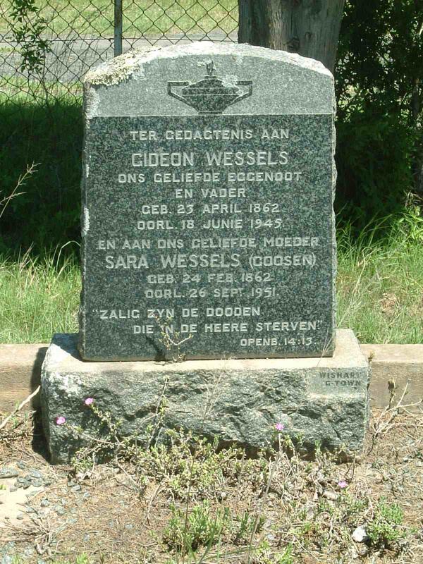 WESSELS Gideon 1862-1945 & Sara GOOSEN 1862-1951