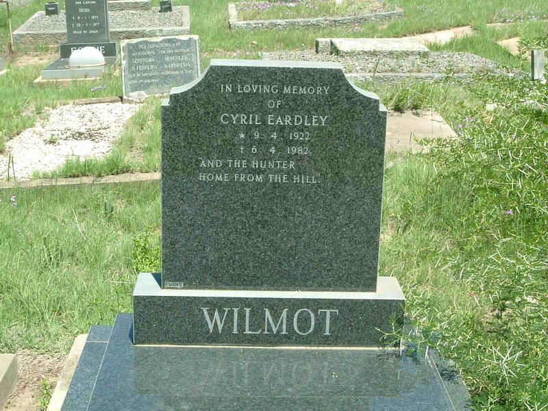 WILMOT Cyril Eardley 1922-1982
