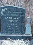 SCHOLTZ Isabella M.S. 1912-1980