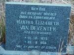 DEVENTER Martha Elizabeth, van nee STEYNVAARDT 1873-1958