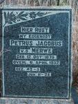 MERWE Petrus Jacobus, v.d. 1875-1932