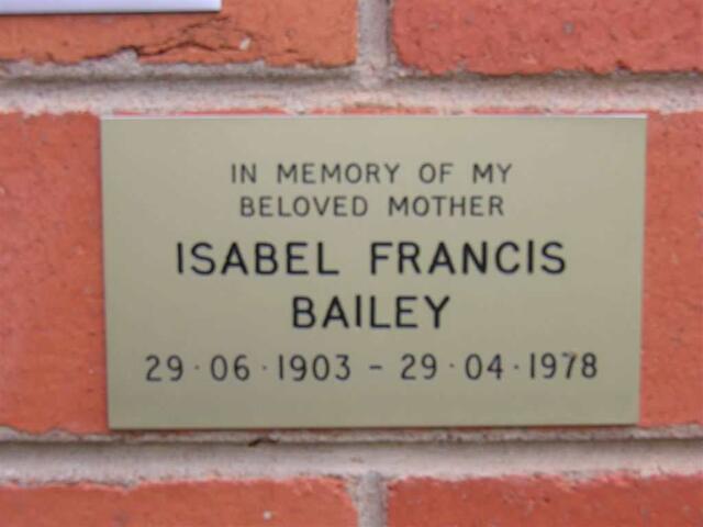 BAILEY Isabel Francis 1903-1978