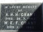 GRANT A.H.H. -1942 & M.E.F. -1962