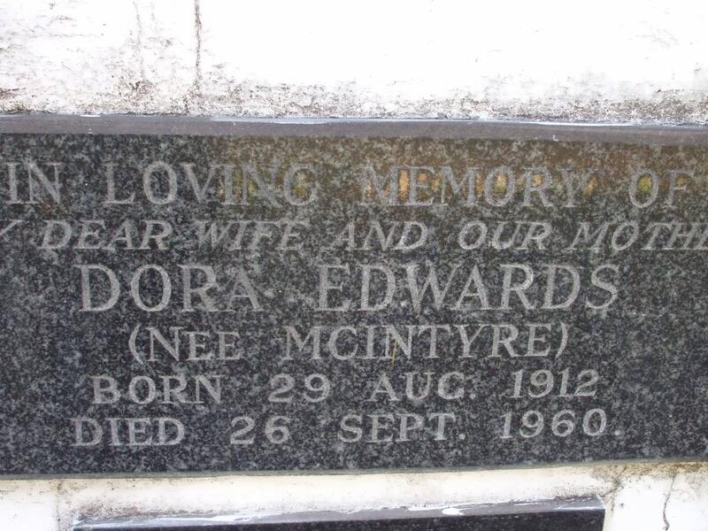 EDWARDS Dora nee McINTYRE 1912-1960