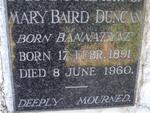 DUNCAN Mary Baird nee BANNATYNE 1891-1960