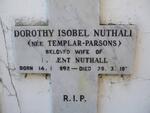 NUTHALL Dorothy Isobel nee TEMPLAR-PARSONS 1892-1971