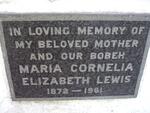 LEWIS Maria Cornelia Elizabeth 1872-1961