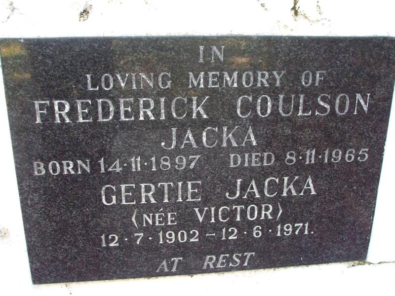 JACKA Frederick Coulson 1897-1965 & Gertie VICTOR 1902-1971