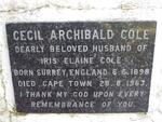 COLE Cecil Archibald 1898-1963