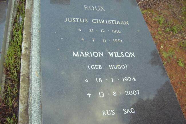 ROUX Justus Christaan 1916-1991 & Marion Wilson HUGO 1924-2007
