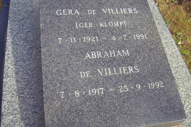 VILLIERS Abraham, de 1917-1992 & Gera KLOMP 1921-1991