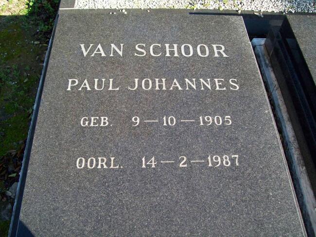 SCHOOR Paul Johannes, van 1905-1987
