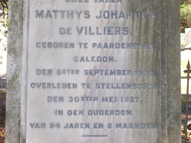 VILLIERS Matthys Johannes, de 1832-1927