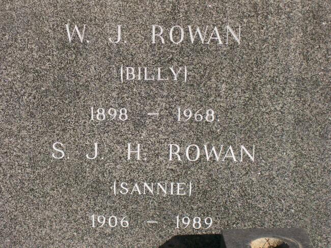 ROWAN W.J. 1898-1968 & S.J.H. 1906-1989