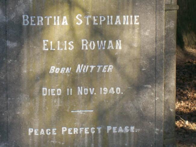ROWAN Bertha Stephanie Ellis nee NUTTER -1940