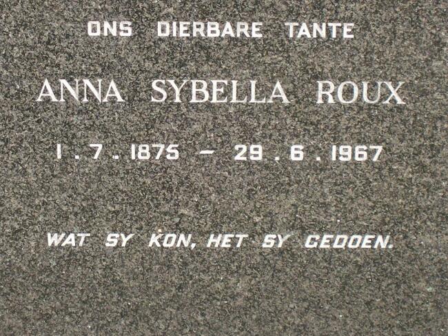 ROUX Anna Sybella 1875-1967