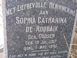 ROUBAIX Sophia Catharina, de nee GOOSEN 1917-1945