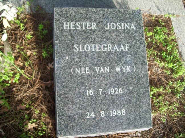 SLOTEGRAAF Hester Josina nee VAN WYK 1926-1988