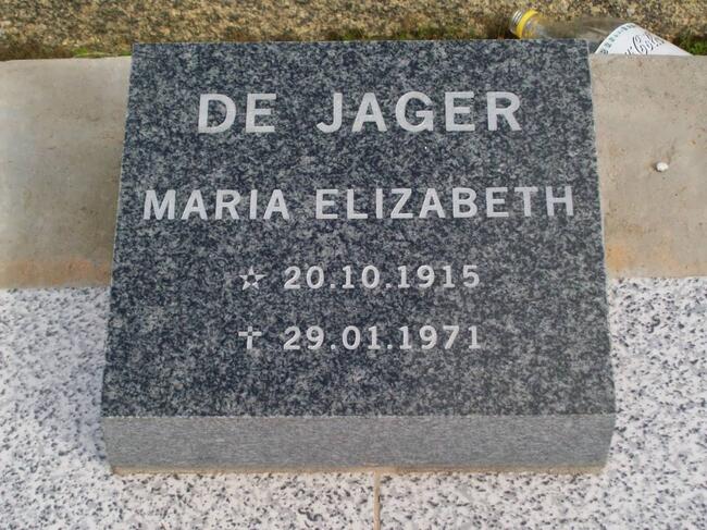 JAGER Maria Elizabeth, de 1915-1971