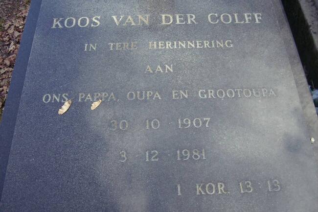 COLFF Koos, van der 1907-1981