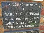 DUNCAN Nancy C. 1913-2001