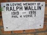 WALLIN Ralph 1919-1991