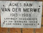 MERWE Agnes Bain, van der 1913-1955